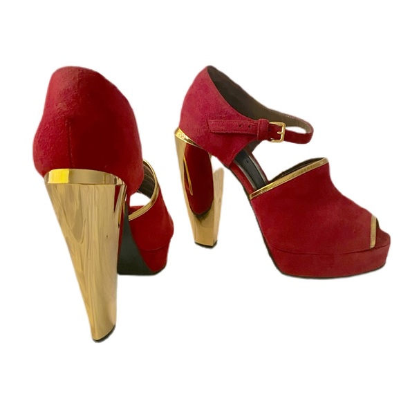 Marni Peep Toe Platform with Mirrored Heel - Picture 4 of 9